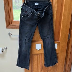 Hudson crop boot cut black washed jeans